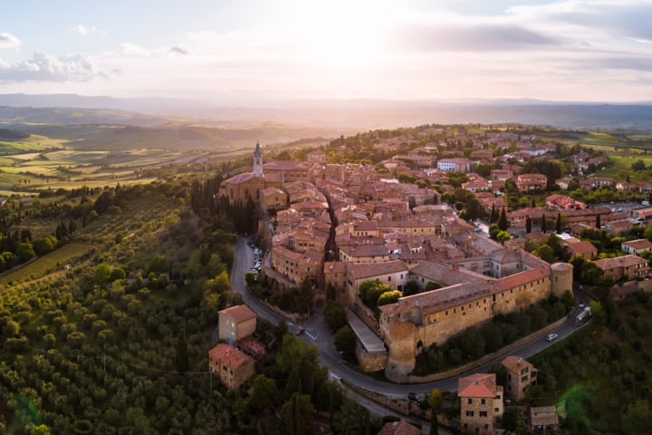 Stadt in der Toskana, Italien