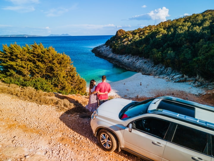 Mit dem Mietwagen am Strand