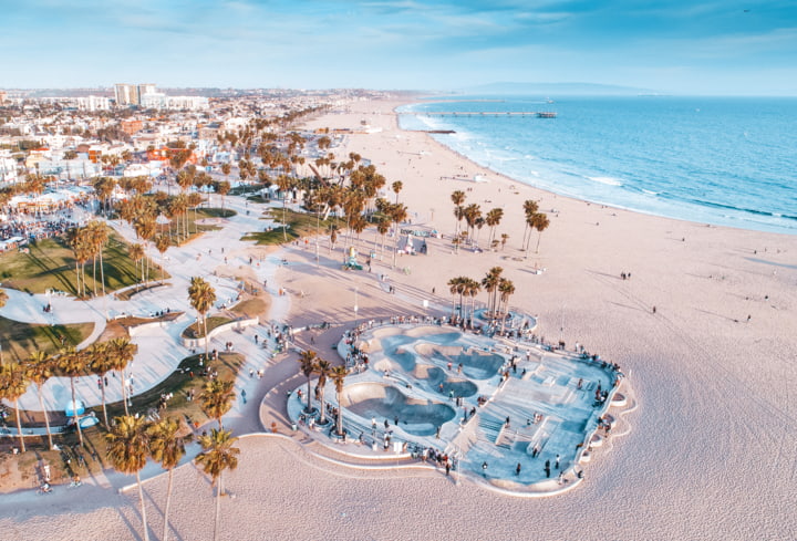 Luftblick auf den Venice Beach