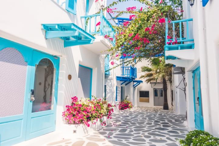 Gasse in Mykonos