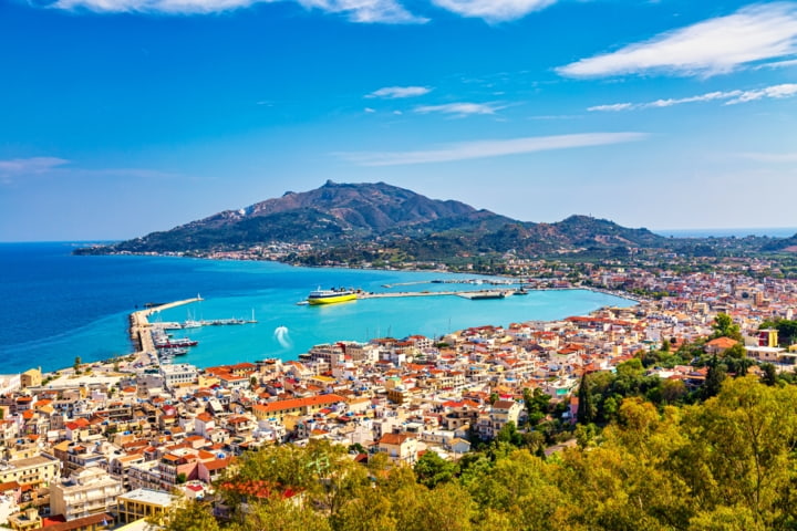 Blick auf Zakynthos Stadt