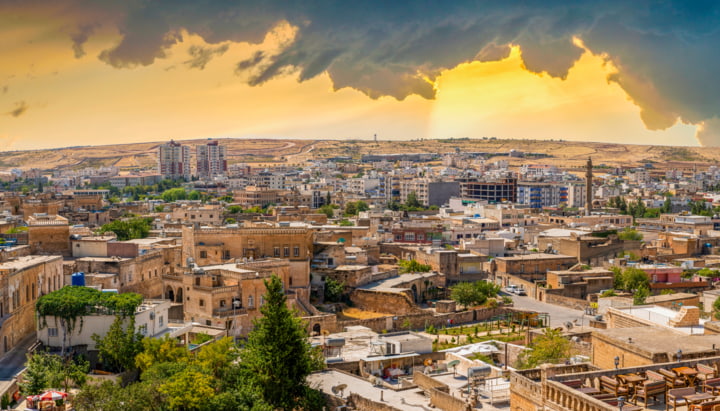 Midyat bei Sonnenuntergang