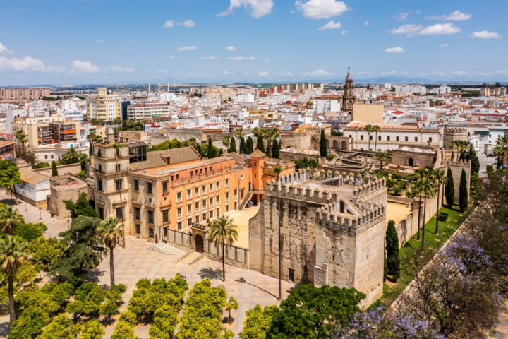 Luftblick auf die Altstadt von Jerez de la Frontera