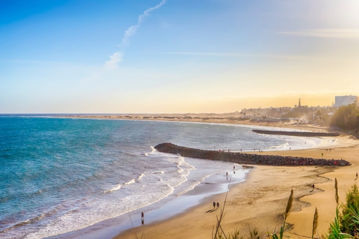 Playa del Ingles bei Sonnenuntergang