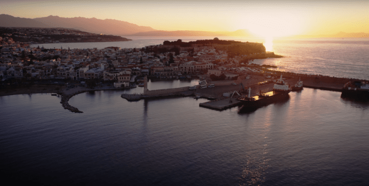 Hafen in Rethymnon bei Sonnenuntergang